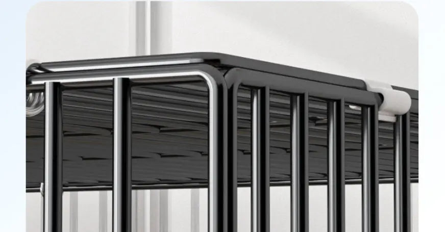 Cage à oiseaux double couche noire – Cage spacieuse et moderne pour perruches et canaris - AquaCiel