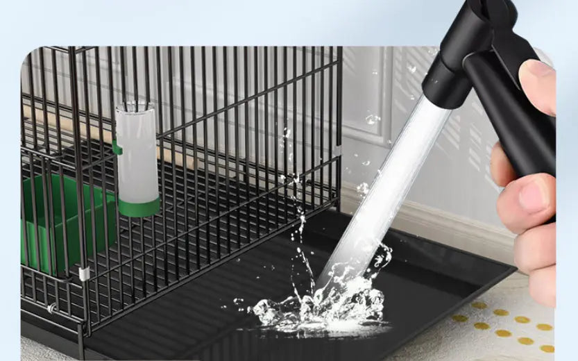 Cage à oiseaux double couche noire – Cage spacieuse et moderne pour perruches et canaris - AquaCiel