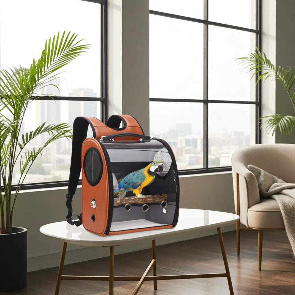 Sac de transport respirant pour oiseaux avec perchoir démontable – Pliable et confortable AquaCiel